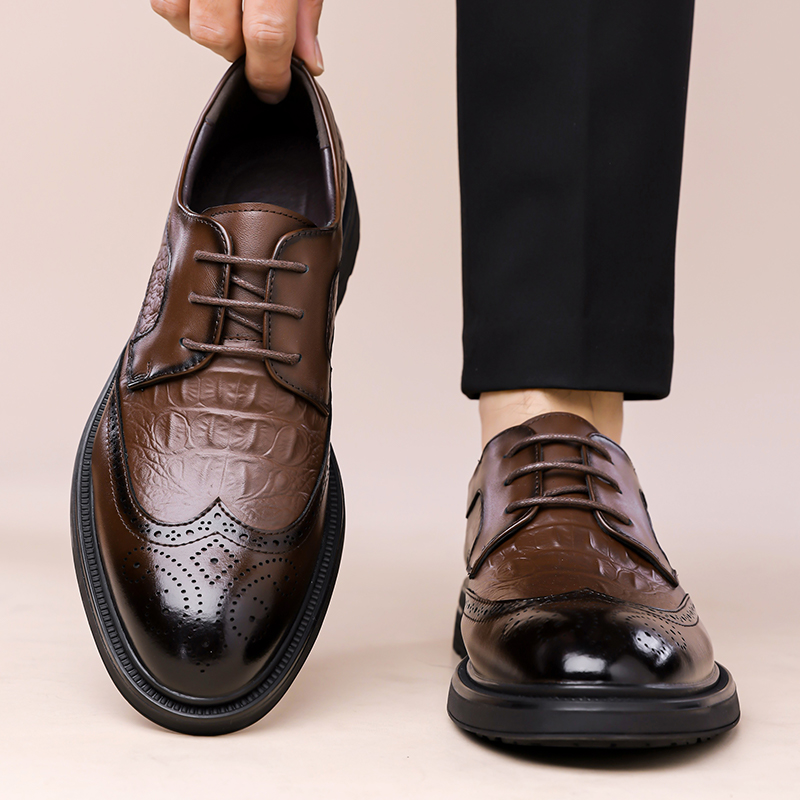 Formal Men Office Wear Sandals - 夏の新作革靴 メンズ ビジネスシューズ 通気孔付き ソフトボトム メンズサンダル