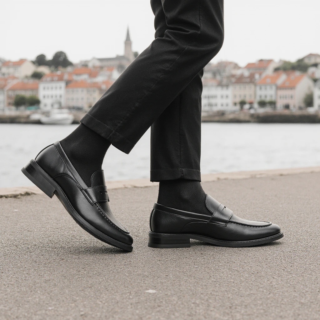 Men'S Formal Attire - メンズブラックペニーローファー クラシックビジネスドレスシューズ スリッポンフォーマルレザーローファー メンズカジュアルオフィスワークシューズ