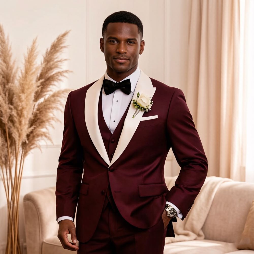 Men'S Formal Wear For Reception - 3ピースフォーマルメンズスーツ、ピークドラペル、スリムフィット、グルームタキシード、ミックスマッチセパレート、シングルブレスト、結婚披露宴用ウェア