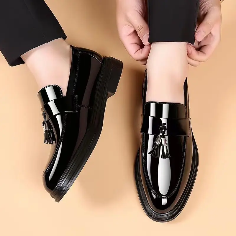 Men Formal Wear Pinterest - 男性用の光沢のあるパテントレザーの靴,カジュアルな黒の社交靴,新しいコレクション,低価格,39のスーツ,安い清算