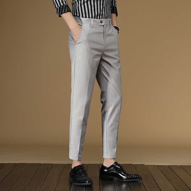 Men'S Formal Wear For Office - 夏のスーツのズボン男性赤、黒カーキフラット正式な事務服スマートビジネス公式メンズドレス男性服2022