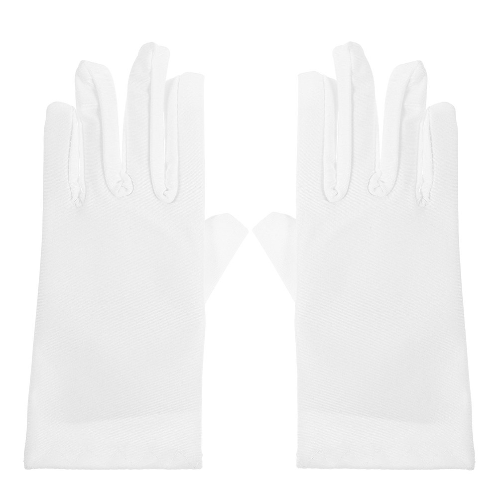 Formal Glove Leather - 2 個の弾性子供用コスチュームパーティー結婚式仮面舞踏会ダンスパフォーマンスフォーマルな機会白子供用ステージ小道具手袋