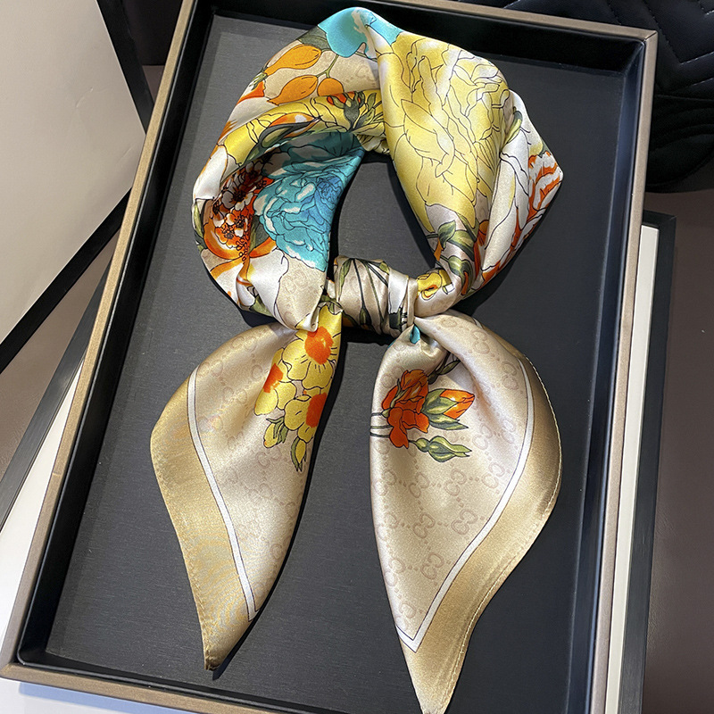 Silk Tie Woven - 女性用シルクプリントのデザインスカーフ,ネクタイ,ハンドバッグ,スカーフ,ショールラップ,新しいショール,70cm