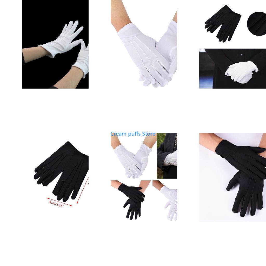 Formal Glove Leather - 50LE 男性女性コインジュエリーシルバー検査ミトンパレード用フルフィンガーグローブ 1