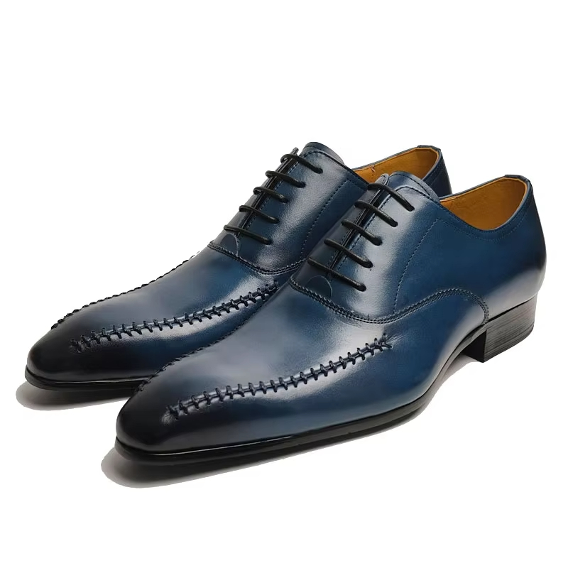 Men'S Formal Wear For Office - 高級メンズ本革ドレスシューズ、ポインテッドトゥ、手縫い、ファッショナブルなデザイン、オックスフォード、男性用オフィスフォーマルウェア