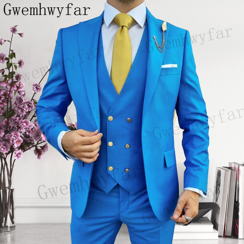 Gwenhwyfar-メンズピークラペルタキシード、花婿付け - Men Formal Wear With Blazer のレビューと価格
