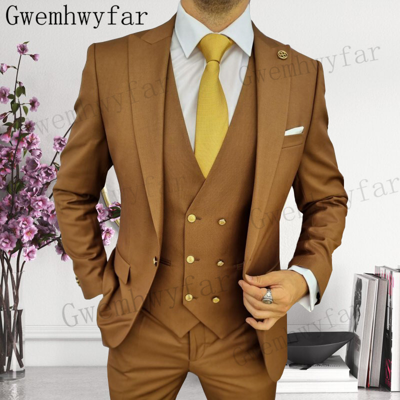Gwenhwyfar-メンズピークラペルタキシード、花婿付け - Men Formal Wear With Blazer のレビューと価格