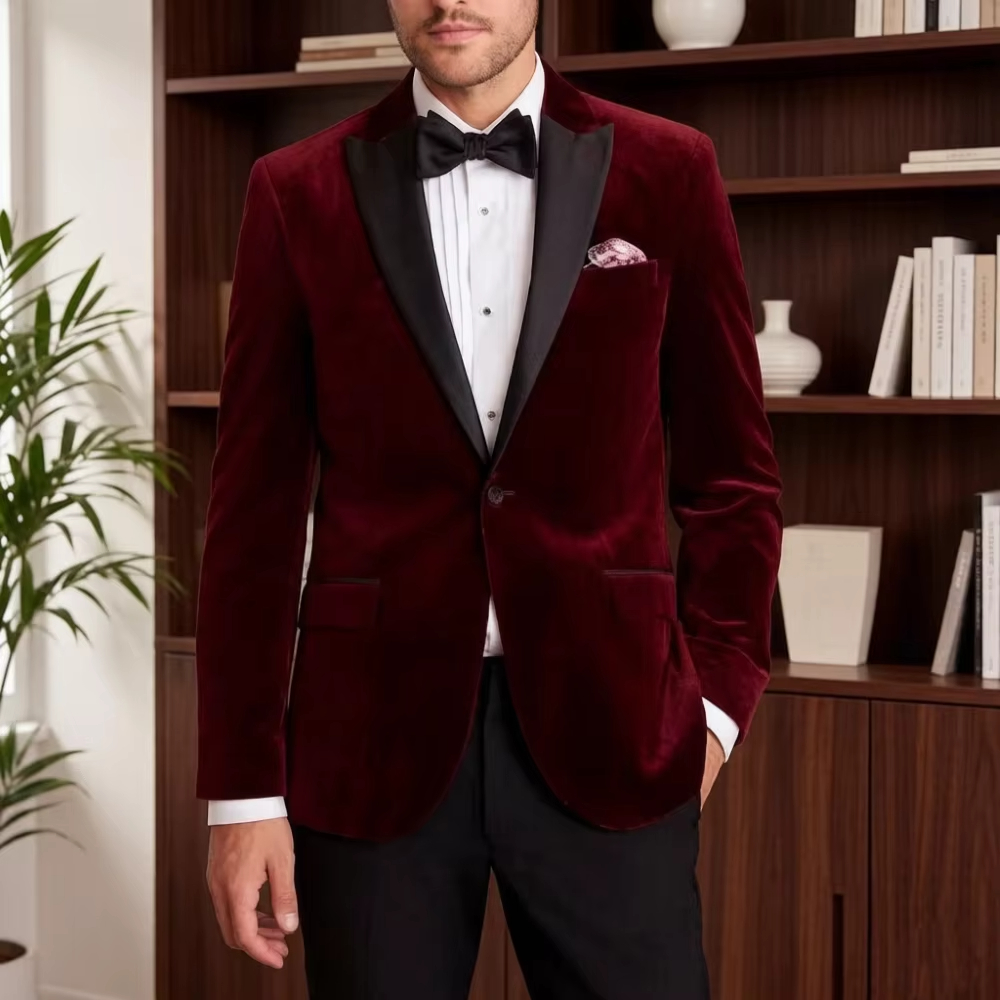 ベルベットフォーマルスーツ男性用スリムフィット1ピースフォー - Men'S Formal Wear For Reception のレビューと価格