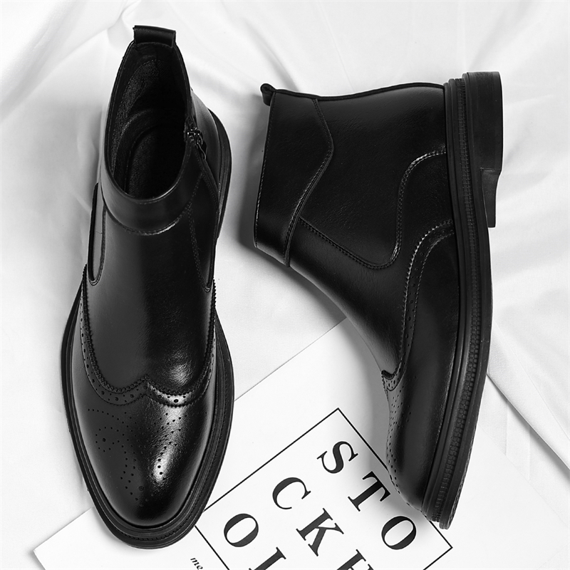 秋冬の厚底メンズビジネスハイカットブーツはシンプルで通気性が - Men'S Formal Wear のレビューと価格