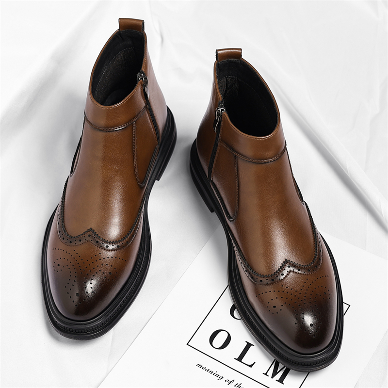 秋冬の厚底メンズビジネスハイカットブーツはシンプルで通気性が - Men'S Formal Wear のレビューと価格