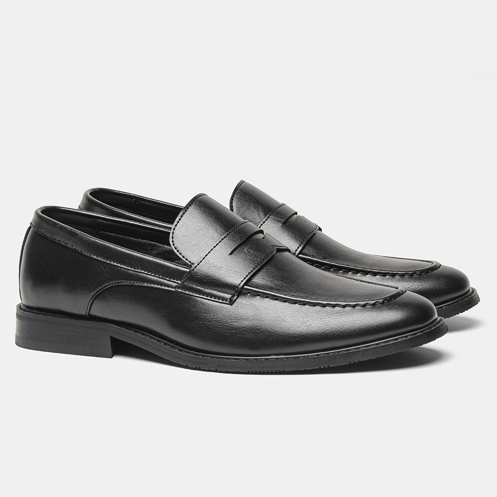 メンズブラックペニーローファー クラシックビジネスドレスシュ - Men'S Formal Attire のレビューと価格