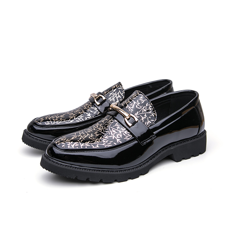 メンズツートーンバンブープリントパテントレザーローファー、メ - Men'S Formal Attire のレビューと価格