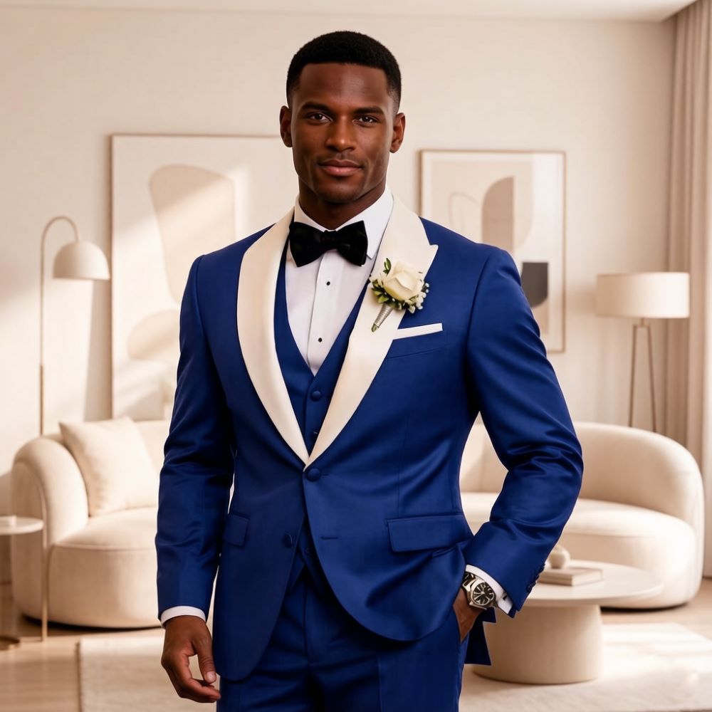 3ピースフォーマルメンズスーツ、ピークドラペル、スリムフィッ - Men'S Formal Wear For Reception のレビューと価格