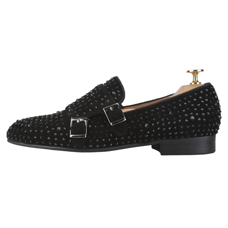 Piergitar 新しい黒スエードメンズダブルモンクシュー - Men'S Formal Wear のレビューと価格