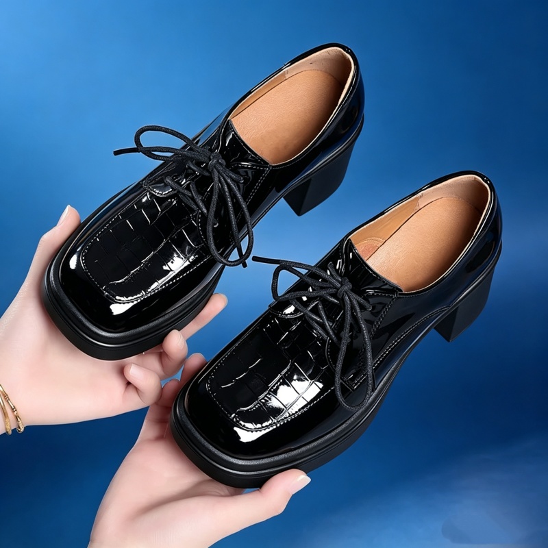 6.5cm エレガントで快適な深口ブライトレザーオックスフォ - Patent Leather Oxford のレビューと価格