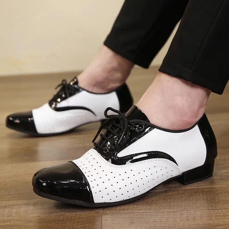 男性用の通気性のある革製ダンスシューズ,ダンスシューズ,社交 - Men'S Formal Attire のレビューと価格