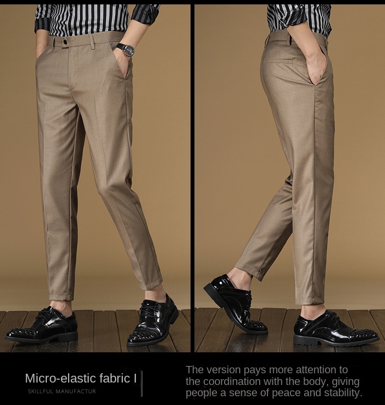 夏のスーツのズボン男性赤、黒カーキフラット正式な事務服スマー - Men'S Formal Wear For Office のレビューと価格