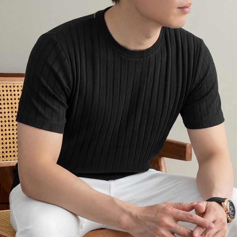 ビジネスカジュアル リブ編みTシャツ メンズ 半袖 ソフトな - Men Formal Wear Pinterest のレビューと価格