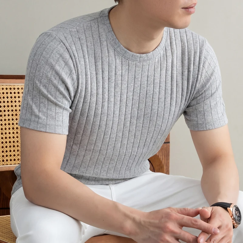 ビジネスカジュアル リブ編みTシャツ メンズ 半袖 ソフトな - Men Formal Wear Pinterest のレビューと価格