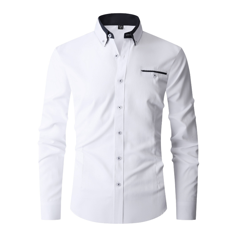 男性フォーマルシャツ長袖オフィス無地抗しわファッションビジネ - Mens Formal のレビューと価格