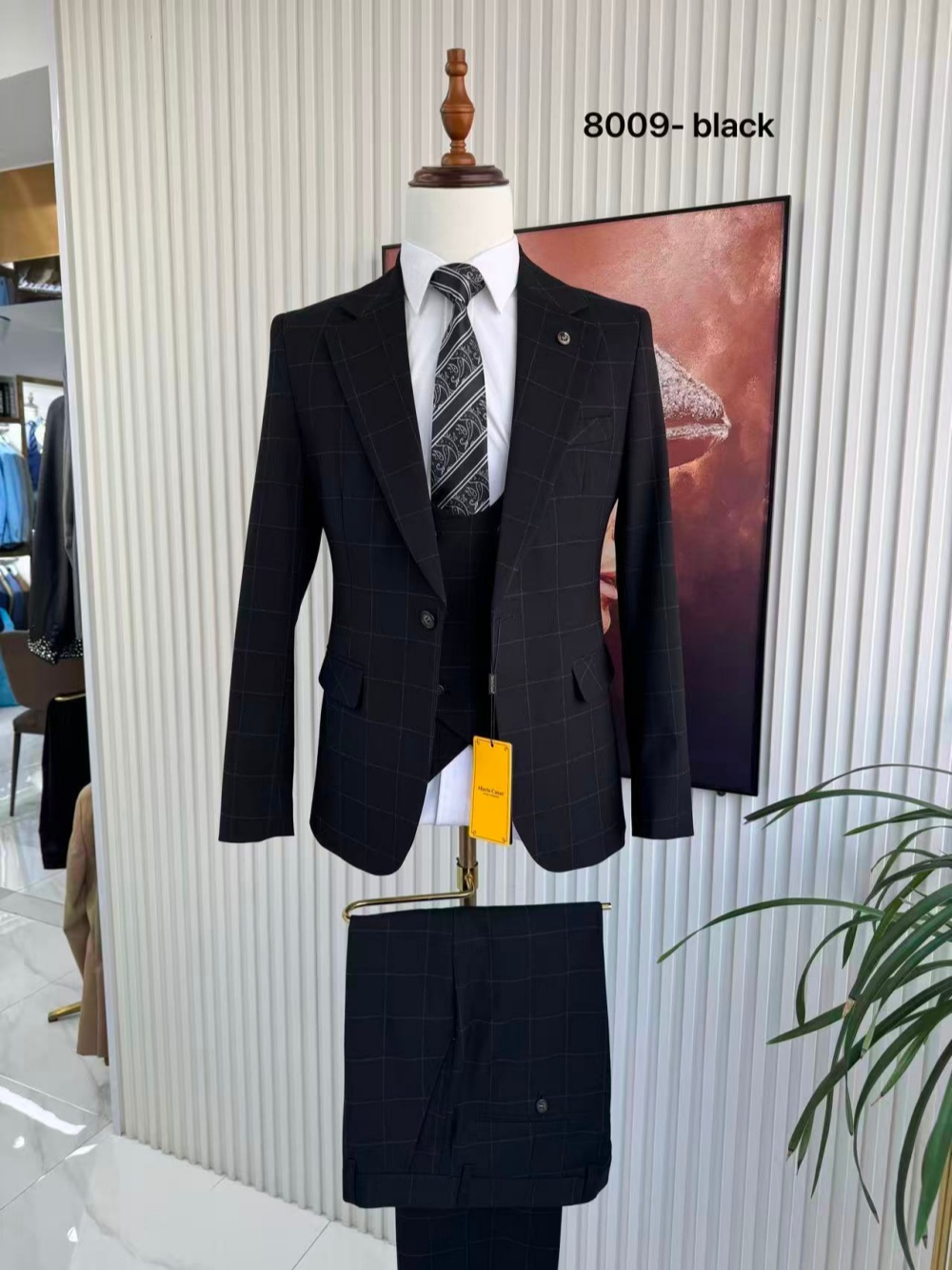 メンズプレイドタキシード3ピースジャケットベストパンツ誕生日 - Men'S Formal Wear For Office のレビューと価格