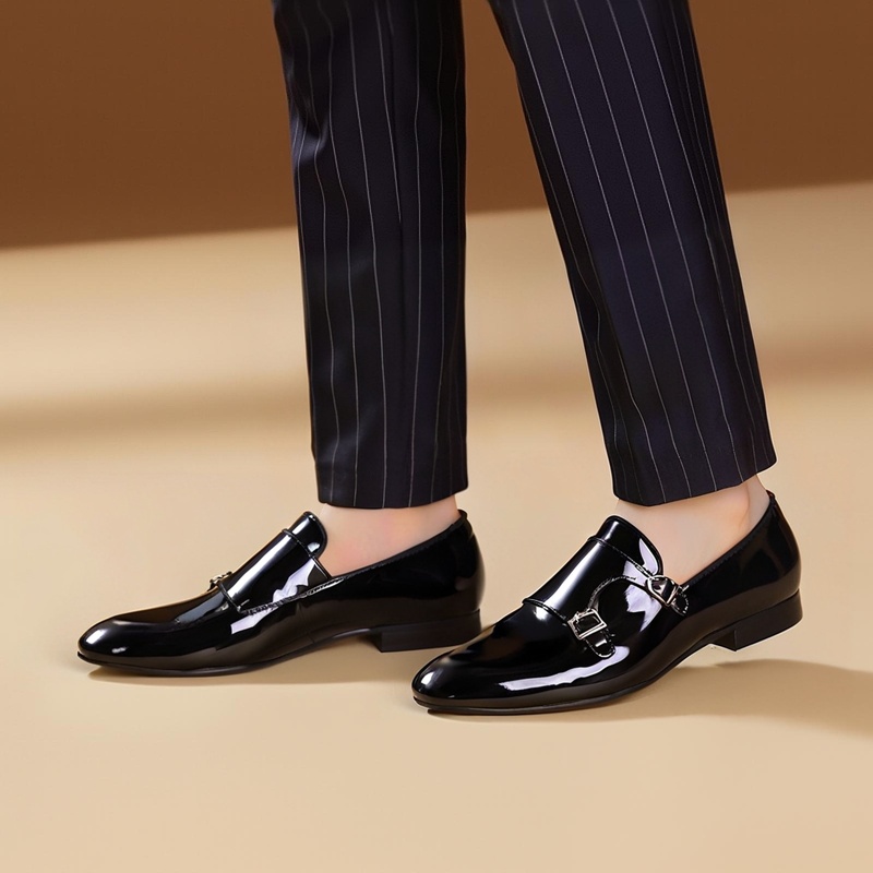Piergitar 新ブラックカラーパテントレザーメンズダブ - Men'S Formal Wear のレビューと価格