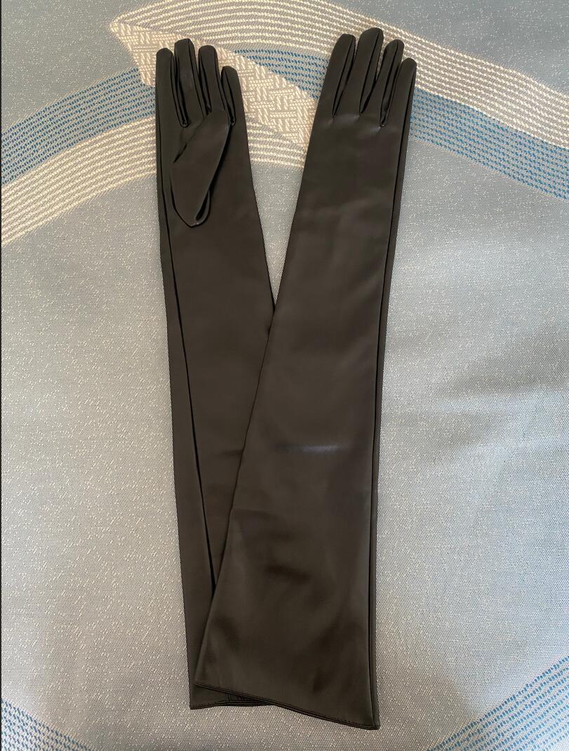 女性用の長い黒の合成皮革手袋,60cm, 70cm,女性用の - Formal Glove Leather のレビューと価格