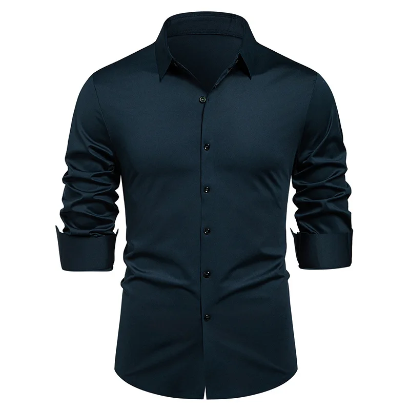 高級フォーマルワークシャツ メンズ 春秋 長袖 伸縮性シャツ - Mens Formal のレビューと価格