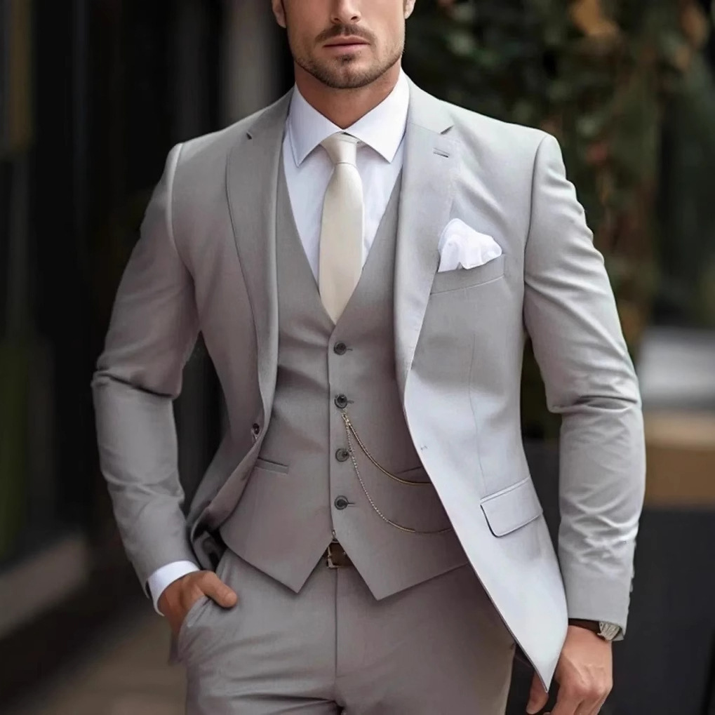 3ピース ピンク フォーマル メンズスーツ スリムフィット  - Men'S Formal Wear For Reception のレビューと価格