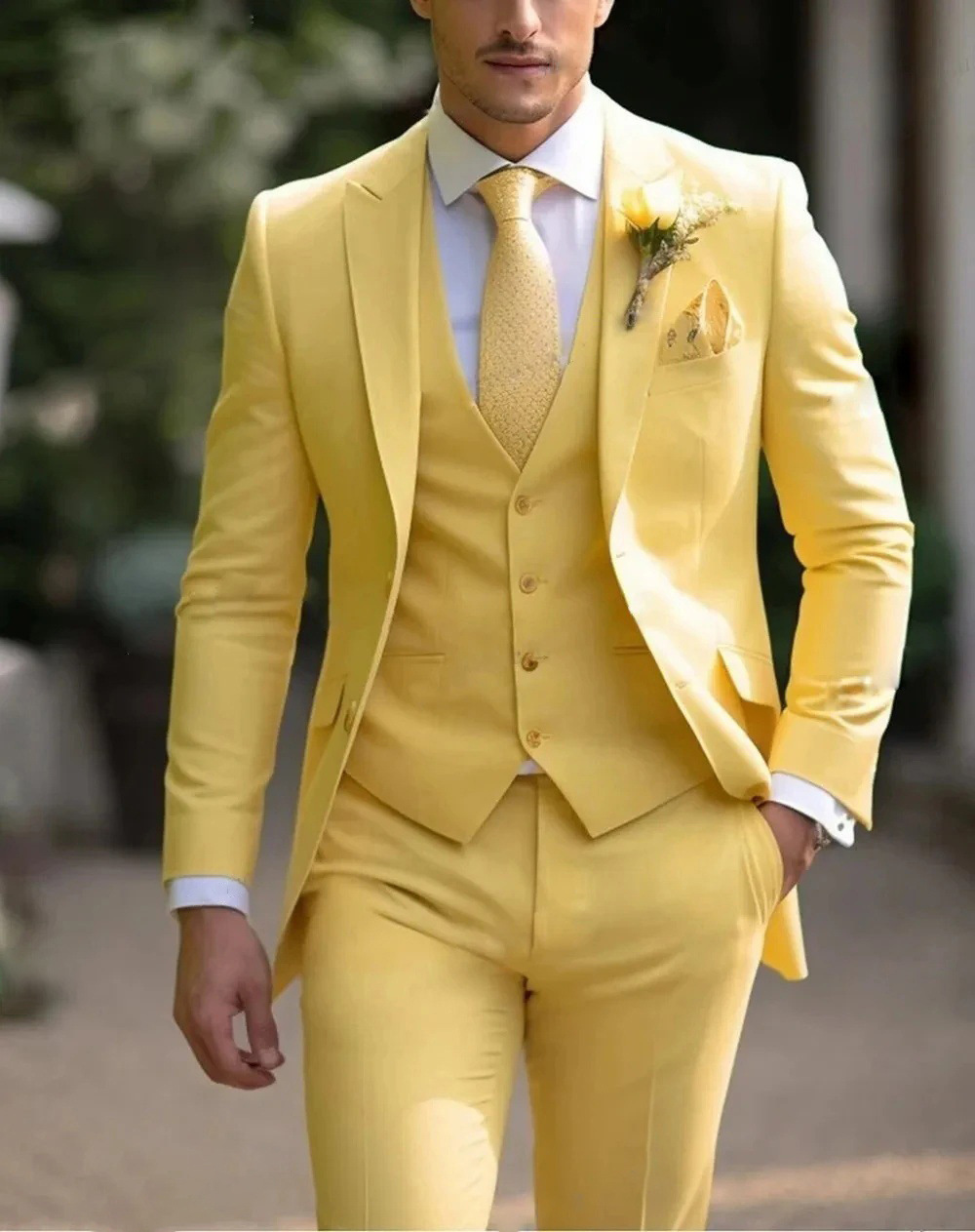 3ピース ピンク フォーマル メンズスーツ スリムフィット  - Men'S Formal Wear For Reception のレビューと価格