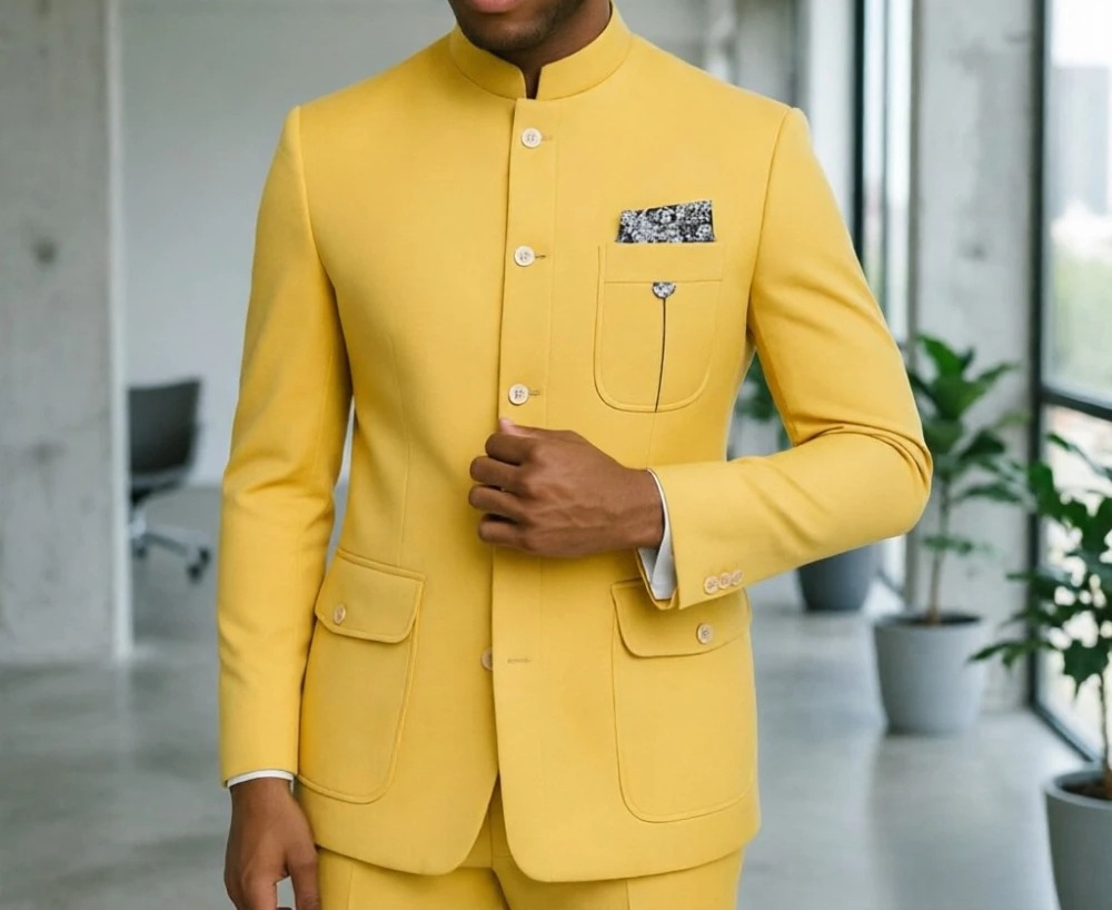 サファリメンズスーツ メンズプレミアムライトグリーンマンダリ - Men'S Formal Wear For Office のレビューと価格