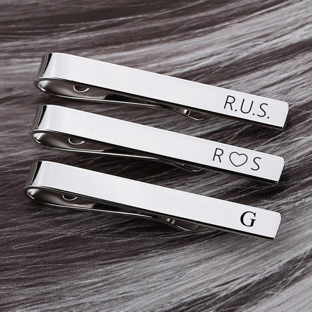 パーソナライズされたステンレス鋼の名前のクリップ,ジュエリー - Tie Bar Clip のレビューと価格