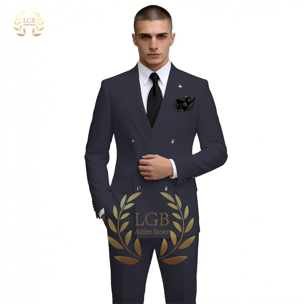 メンズホワイトダブルブレストスーツ2ピースセットスリムフィッ - Men Formal Wear With Blazer のレビューと価格