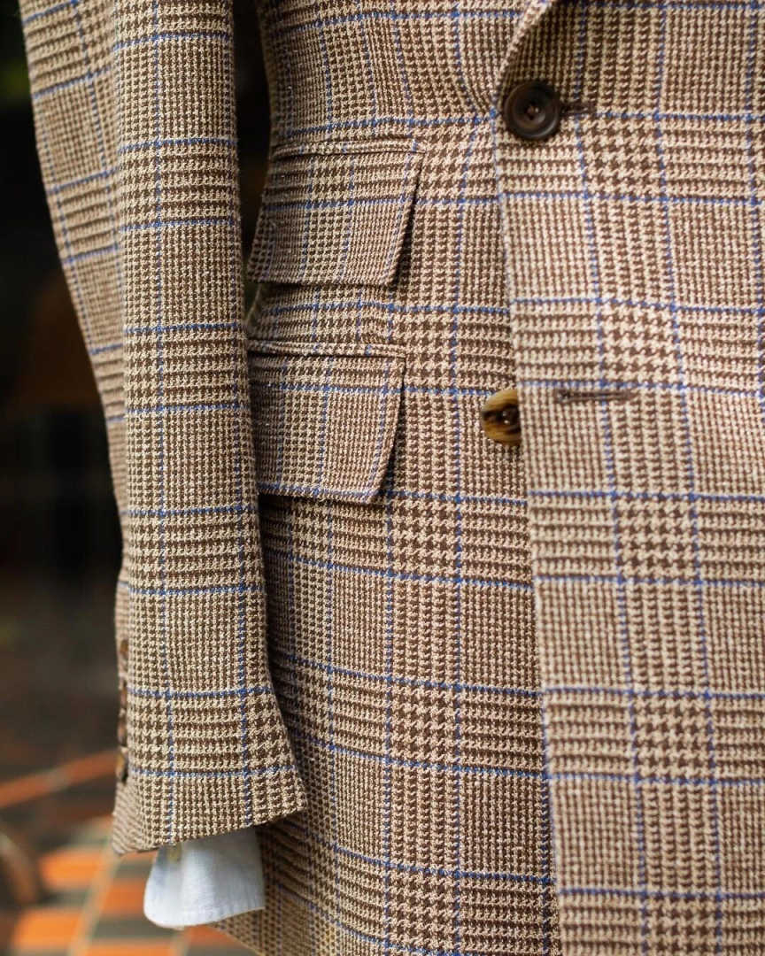 レトロチェック柄ダブルブレストメンズスーツセット、ピークドラ - Men'S Formal Wear For Reception のレビューと価格
