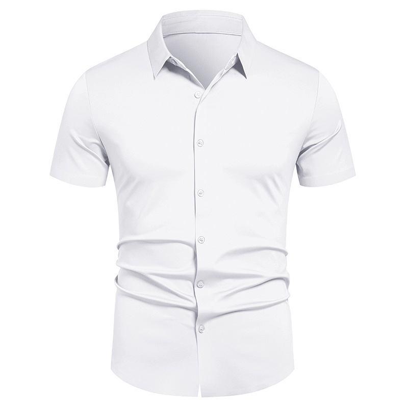 アイロン不要ビジネスシャツメンズ夏無地半袖フォーマルワークシ - Mens Formal のレビューと価格