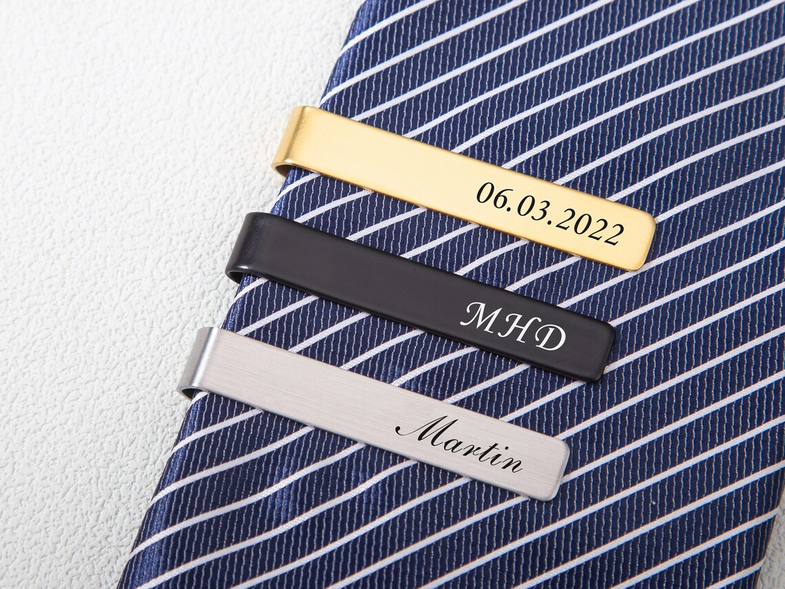 パーソナライズされたカスタム名ネクタイクリップ男性の結婚式カ - Tie Bar Clip のレビューと価格