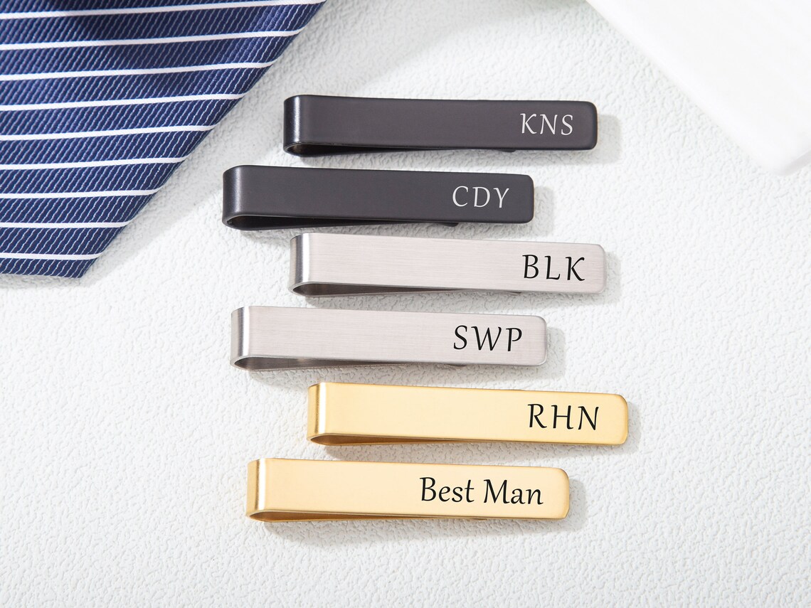 パーソナライズされたカスタム名ネクタイクリップ男性の結婚式カ - Tie Bar Clip のレビューと価格