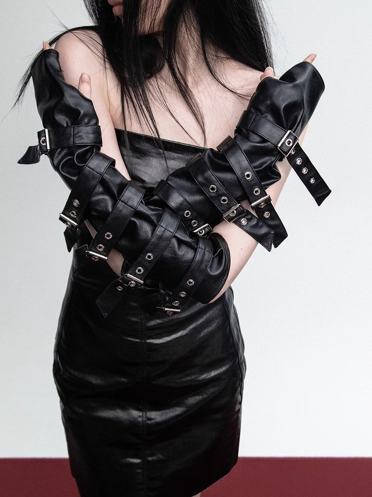女性のファッションマットブラック Pu レザーロング指なしグ - Formal Glove Leather のレビューと価格