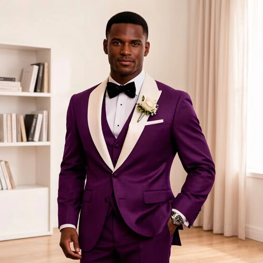 3ピースフォーマルメンズスーツ ピークドラペル スリムフィッ - Men'S Formal Wear For Reception のレビューと価格