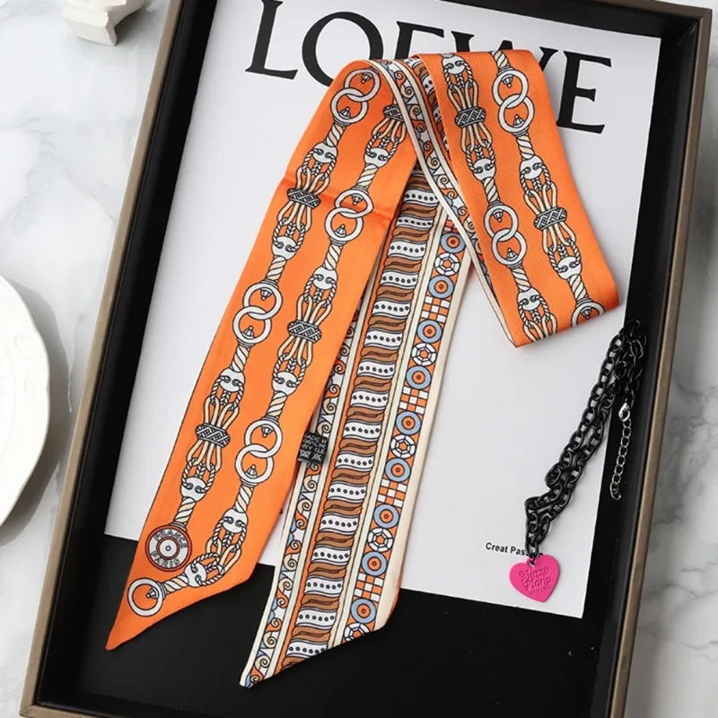 ファッションスキニーシルクスカーフ女性のためのファッションヘ - Silk Tie Woven のレビューと価格