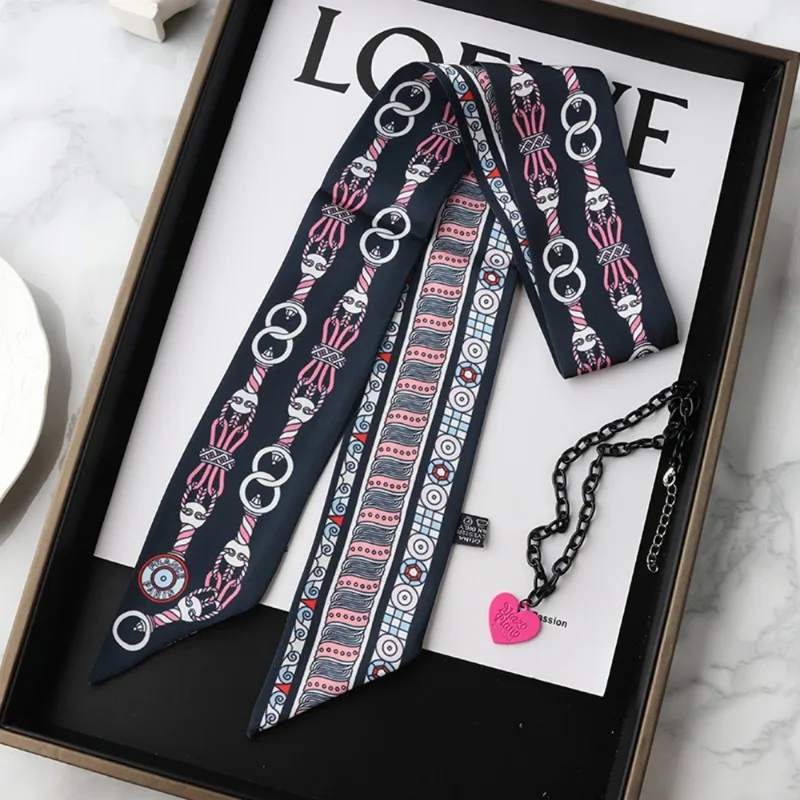 ファッションスキニーシルクスカーフ女性のためのファッションヘ - Silk Tie Woven のレビューと価格