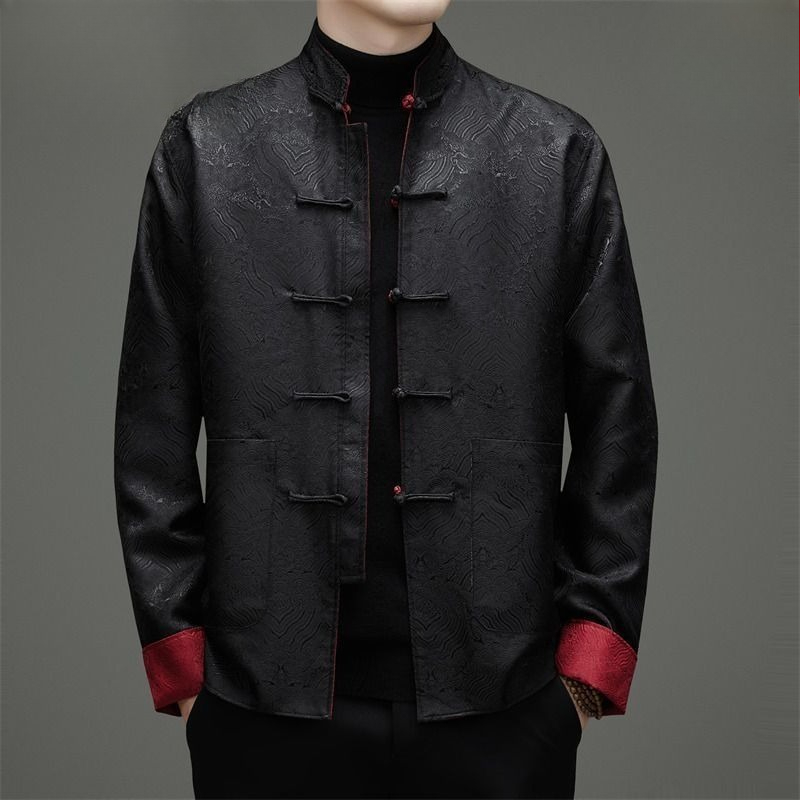 唐風メンズ長袖両面コート春秋中国風お父さんのフォーマルウェア - Men'S Formal Wear のレビューと価格
