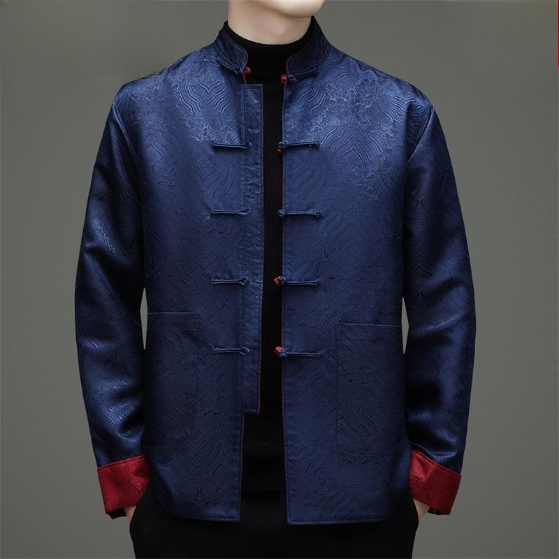 唐風メンズ長袖両面コート春秋中国風お父さんのフォーマルウェア - Men'S Formal Wear のレビューと価格