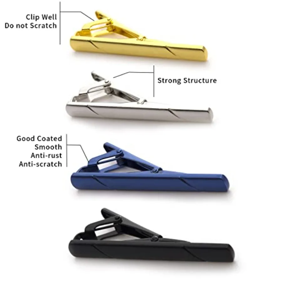 4 個のネクタイクリップ男性用ネクタイバーギフトボックス付き - Tie Bar Clip のレビューと価格