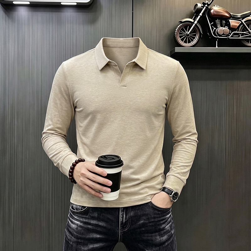 メンズビジネスカジュアル長袖Tシャツ春秋快適通気性作業服トッ - Mens Formal のレビューと価格