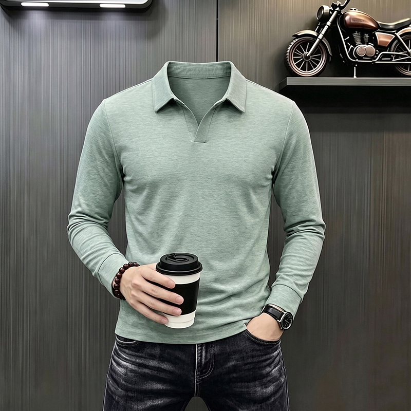メンズビジネスカジュアル長袖Tシャツ春秋快適通気性作業服トッ - Mens Formal のレビューと価格
