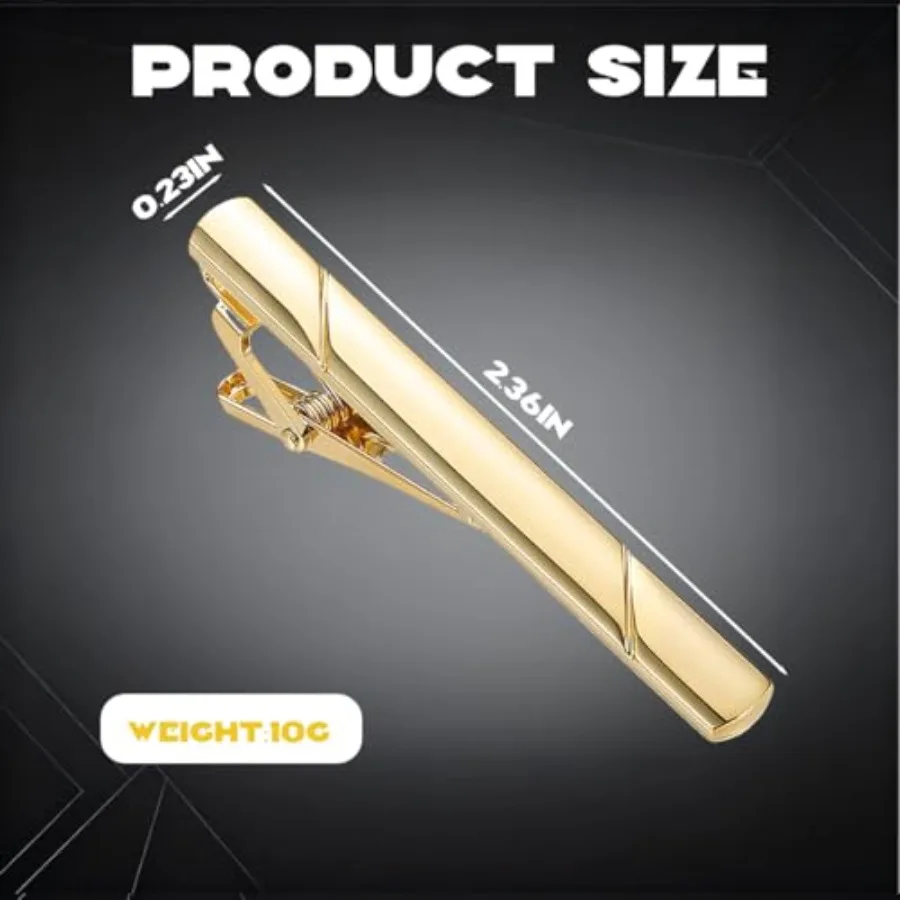 メンズステンレススチール製タイクリップ ミニマリストネクタイ - Tie Bar Clip のレビューと価格