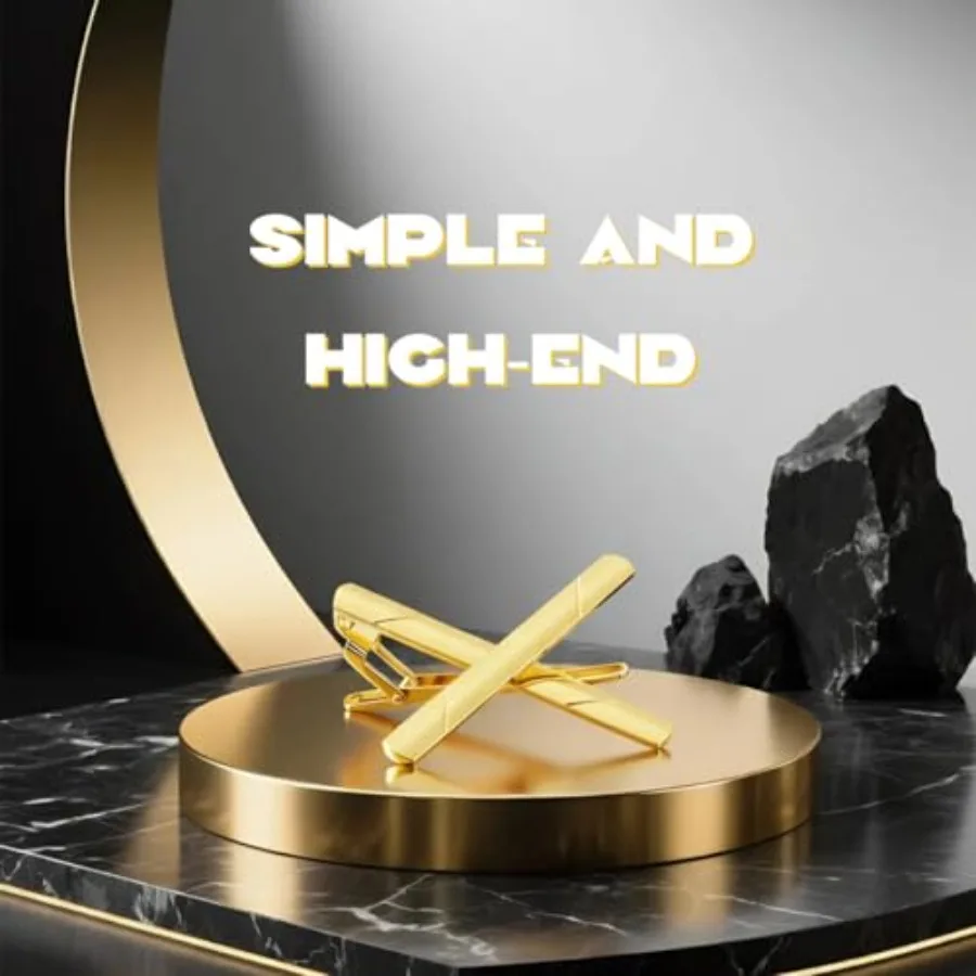 メンズステンレススチール製タイクリップ ミニマリストネクタイ - Tie Bar Clip のレビューと価格
