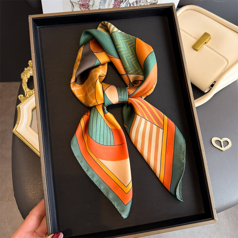 2026 新幾何学プリントシルクスクエアスカーフ女性装飾ネク - Silk Tie Woven のレビューと価格