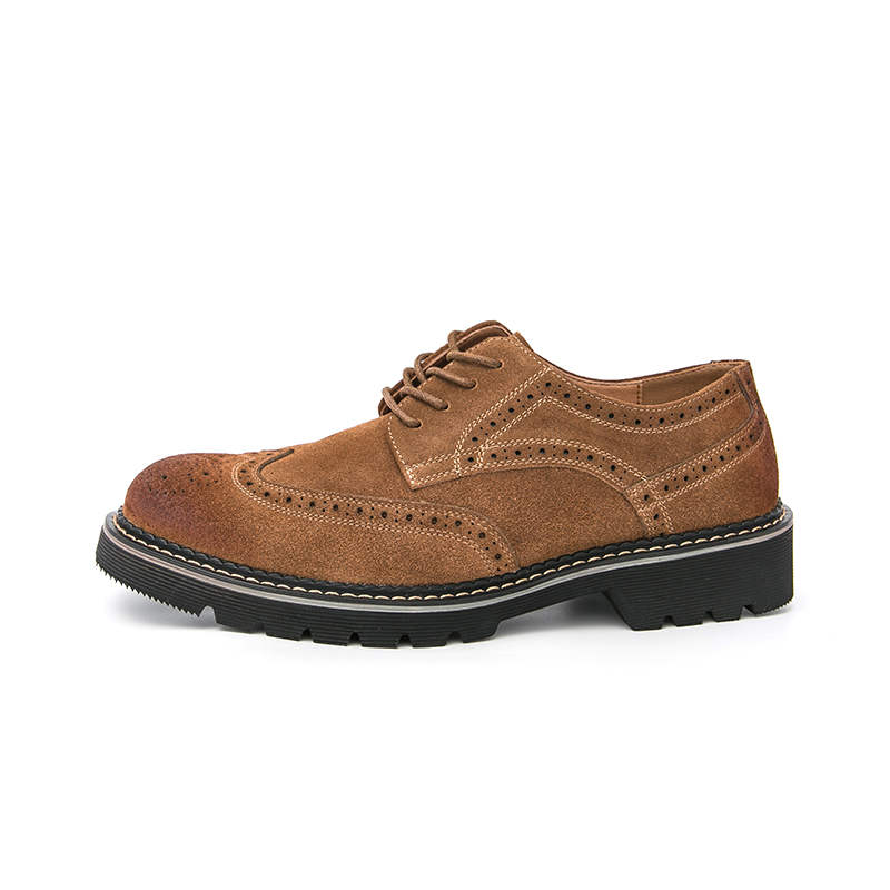 メンズブラウンスエードブローグオックスフォードシューズ大きい - Men Formal Wear Brown のレビューと価格